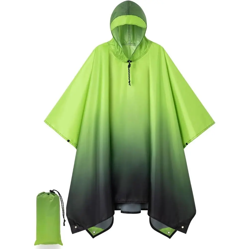 Synthetic Outdoor Raincoat for Adults - Lightweight Patterned Rainproof Poncho, Waterproof Full Body Cover with Hood and Zipper, Packable for Outdoor Hiking, Rainy Days, Camping, Polyester, Zip Up, Riding, Unisex, One Size