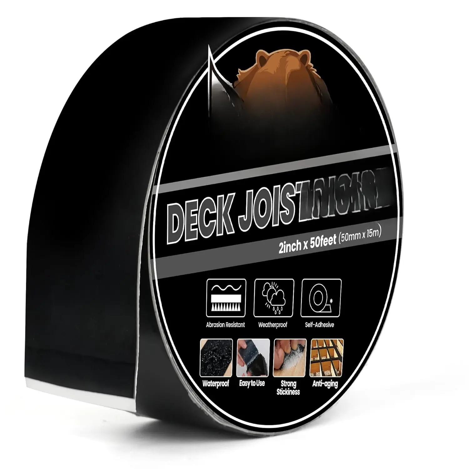 Joist Tape 2"x50', Deck Joist Tape Butyl Sealant Joist Flashing Tape for Decking,  Anti- Weather Resistant Tape for  Decks Beams Rim, Roof