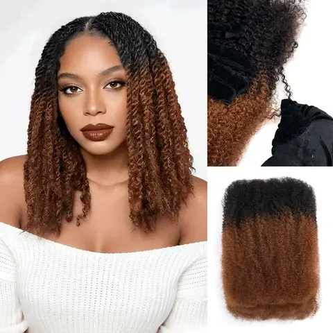 QVR 1 PCS HQ Afro kinky Bulk Hair Extensions For Braiding Dreadlock Human Hair Outdoorfun Lace Closure Wigs Lace Frontal dealsforyoudays BACK To sCHOOL TikTokShopBlackFriday