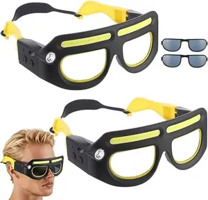 HandsFree LED Glasses Stay Safe & See Clearly, 2026 New Style Gesture Control LED Glasses, Rechargeable Sports Headlamp Glasses with 5 Modes USB-C for Camping Running Night Maintenance