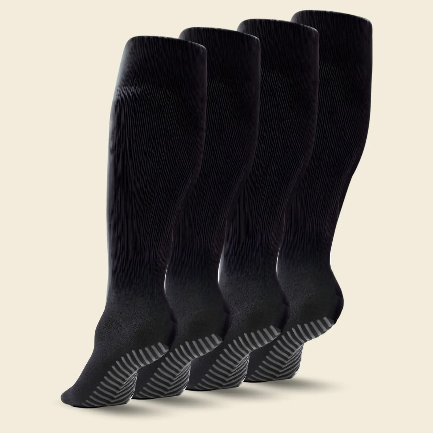 Women's Compression Grip Socks 4-Pack, Black
