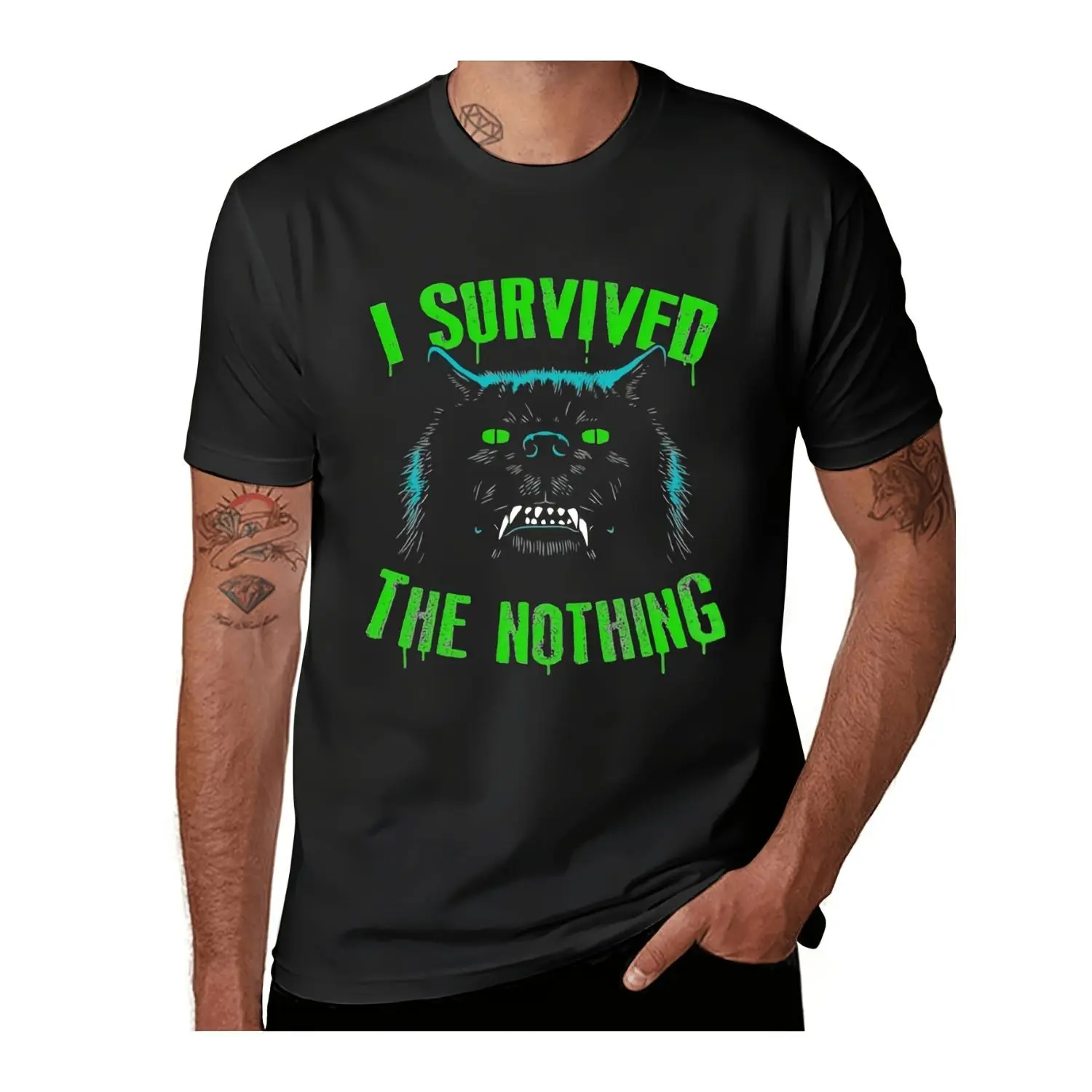 I Survived The Nothing Neverending Story T shirt Vintage Clothing Heavyweights Mens Humorous Cotton Tee