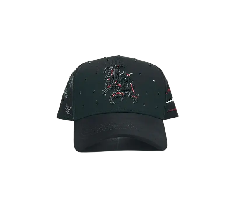 CAPS FANS BLACK/RED SNAPBACK HAT CFLACRYS BLKRD
