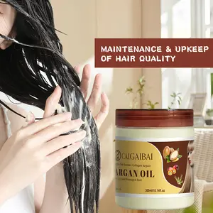 CAIGAIBAI Collagen Shine Boosting Repair Hydrating Mask for All Hair Types - Deep Conditioning Repair Argan Shampoo, Moisturizer & Cleanser with Oils Moisturizing