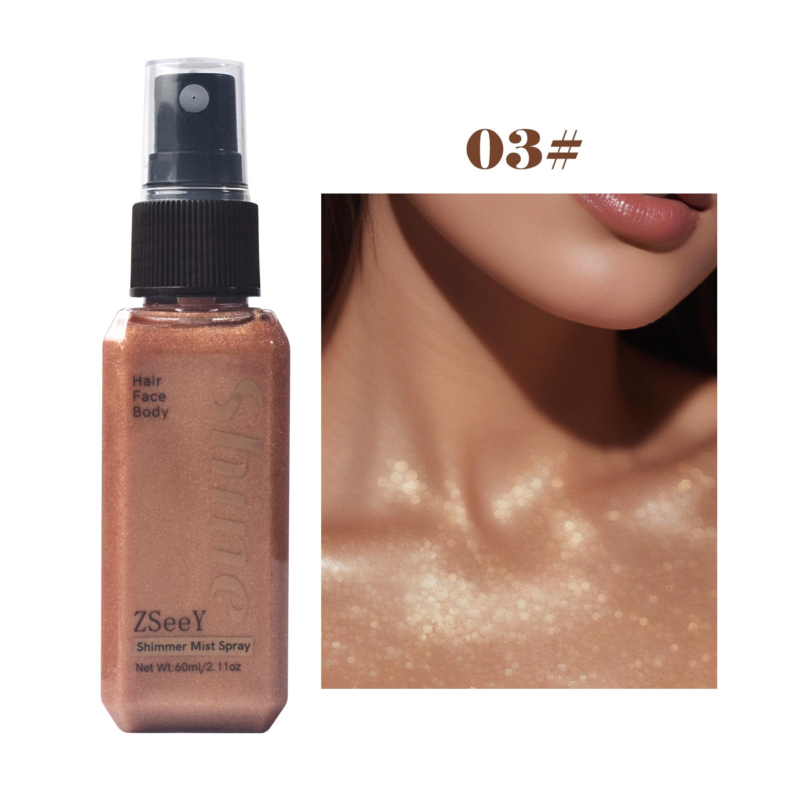 2000 plus bough ZSeeY Shimmer Mist Spray Multi Purpose Shimmer Spray for Face Body Hair Collarbone Diamond Glow Finish Lightweight Long Lasting Easy Makeup Eyeshadow Matte Monochrome Silky Cosmetic Blend Powder shaped lipstick flawless sample women
