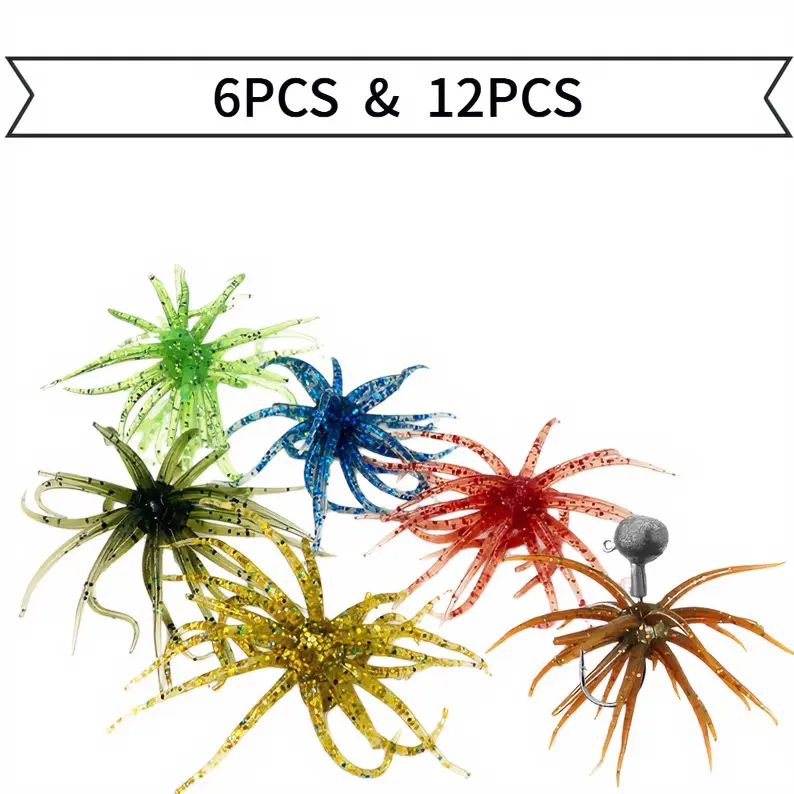 Japanese-Inspired Creature Soft Bait - Slow-Sinking TPE Tentacle Bass Lure for Finesse Fishing, Compatible with Drop Shot, Wacky, Neko Rigs, Drop Shot Rig, Synthetic