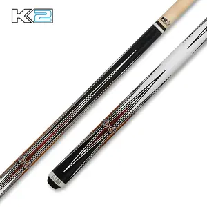 K2 KL131 Wrapless Cue With Gloss Black & Cocobolo Points, Quick Release, Low Deflection, Maple Shaft, True Path