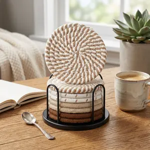 Drink Coasters Set of 8 Non Slip Table Coasters for Hot Cold Drinks Coffee Table Protection Home Decor