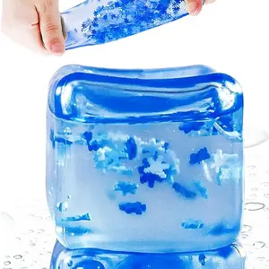 Ice Cube Water Drop Squeeze Toy in Blue,Pink,and Purple Rosie-Style Stress Relief Ball Ice Cube Squeeze Fun-Sensory Squeeze Toy - Sensory Toy Stress Relief Squeeze Fun -Stress-Reducing Blocks Relaxing and Fun Squeeze Toy Gift for Stress Relief