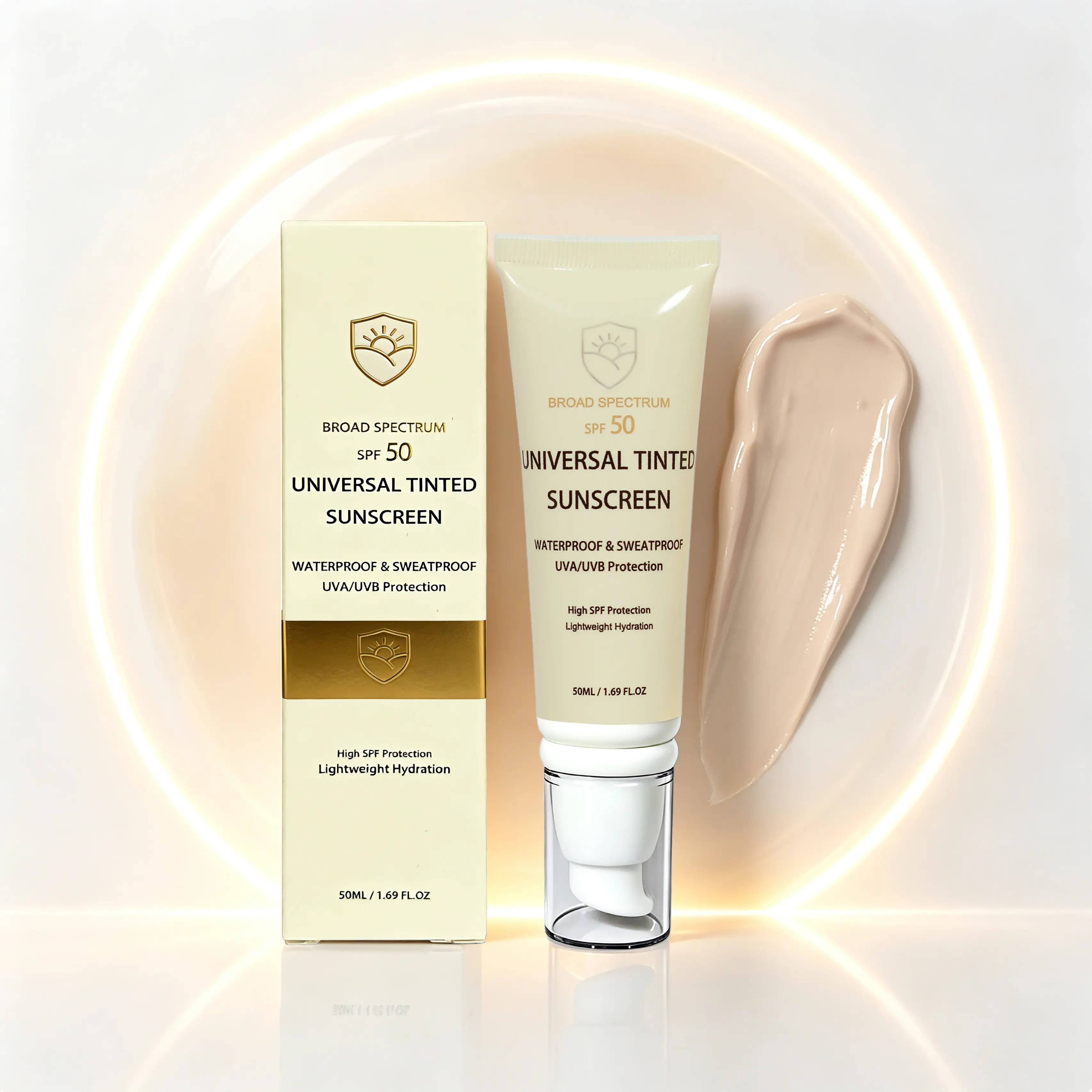 Sunscreen To Prevent Sunburn and Tanning, Universal SPF 50 Tinted Sunscreen, Comfort Moisturizing Facial Sunscreen, Protect Skin Against UV Rays, Hydrating Tinted Moisturizer for Face Hydrate Moisture Daily