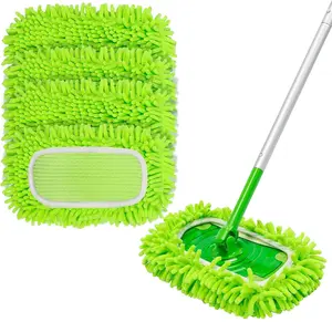 4 Pack Reusable Mop Replacement Pad Compatible for Swiffer Sweeper, （without Handle）Dry Wet Sweeping Cloths Used for Hardwood Floor, Microfiber Cotten Pads for 10-12in Sweeper