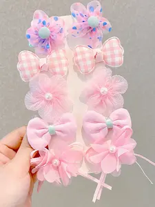 10 Pcs Girl Bow Hair Clips, Hair Accessories Sets, Perfect for Girls' Holiday Gifts, Daily Use, Ideal Gift for Daughters, Preppy Ditsy Floral Style