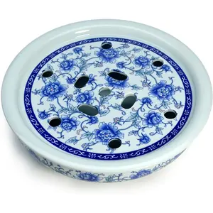 8/10/12 in Porcelain Tea Tray, Double-Layer Ceramic Tray Circular for Tea Coffee Serving Table charcuterie boards