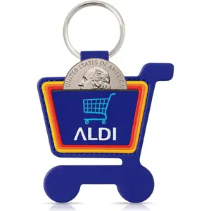 Aldi Quarter Keychain Holder – Key Ring Aldi Quarter Holder Keychain for Shopping Cart – Coin Keeper –