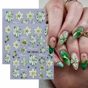 Floral Nail Art Stickers, Easter Egg Spring Design, DIY Manicure Decals for Women and Girls, Holiday Decoration