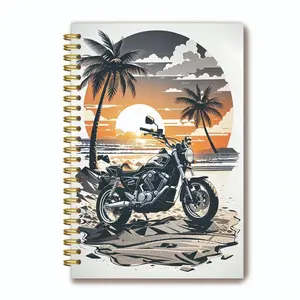 1 pack | Cool Motorcycle Theme Spiral Notebook | 5.5x8.3 inches, 50 lined inner pages, suitable for diaries, office work and study. Men's fashionable stationery, exclusive for motorcycle enthusiasts.