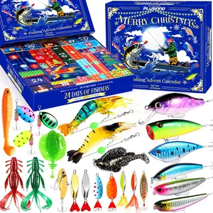 Fishing Advent Calendar 2025 Adult, Fishing lure Advent Calendar 24 Days Countdown Fishing Tackle, Christmas Gifts For Men Boyfriend Teens Boys