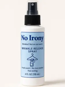 No Irony No Irony – Smooth It Out in Seconds!Say goodbye to the iron and hello to convenience with No Irony, your go-to wrinkle release spray for clothes that need a fast refresh. Just spray, smooth, and go! Perfect for travel, busy mornings, or anytime y
