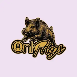 Only Hogs Sticker, Funny Hog Hunting Decal, Wild Boar Vinyl for Hunter Lifestyle and Backwoods Humor Laptop Water Bottle Decal Sticker