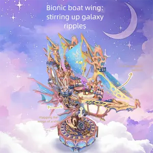 Dreamy Interstellar Spaceship 3D Puzzle Model — The Perfect Gift You Won't Want to Miss. A Mechanical Transmission Spaceship Model Featuring a Premium Gold-Stamping Finish and Textured Assembly Design.