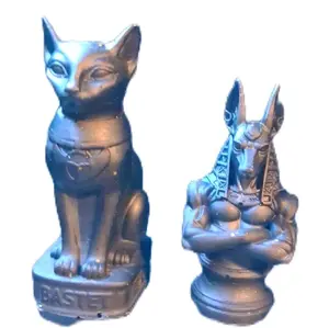 Bastet and Anubis Statues - Egyptian-themed Decorative Figurines for Home Decor