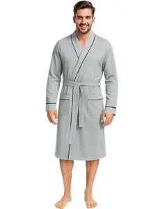 Ny Threads Cotton Blend Bathrobe For Men, Comfortable Knit