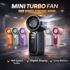 【Free Shipping 】Portable Handheld Fan，Ice Cooling，1-199speed high-turbine​Turbo Personal Fan, LED Digital Display, Use Up to 10 Hours, Gift for men Women Concert Eyelashes Makeup Travel Summer