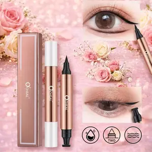 O'CHEAL Brand Eyeliner, Dual Ended, Wing Stamp, Black - Waterproof and Smudge Proof