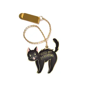 Black Cat Bookmark Charm