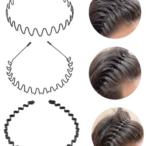 Men's Wave Design Headband Set, 3-Piece Gym Accessories, Workout Headbands, Fashionable Sports Headbands for Active Lifestyle, Durable & Comfortable,mothers day gift ,mothers day gift ideas, Elastic Headbands