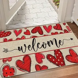 Romantic Heart Rug, Entry Carpet, Love Letter Pattern Design, Indoor Outdoor Decoration Pad, Valentine's Day decorative doormats,Valentine's Day gifts,Suitable for bathrooms, living rooms, bedroom bedside areas, kitchens, laundry rooms, hallways