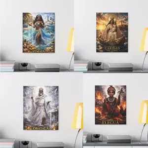 Yoruba Orisha Canvas Wall Art UV Print Yemaya Obatala Elegua Religious African Decor
