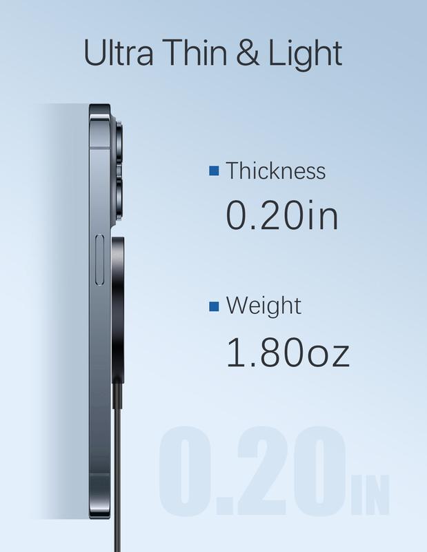 Magnetic Wireless Charger, 15W Fast Magnetic Charger for iPhone 15/14/13/12 Series and AirPods 3/2/Pro, Mag-Safe iPhone Wireless Charging Pad with Magnetic Sticker Included Ideal as Gifts