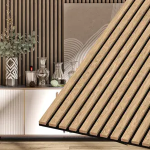 7-Grid Driftwood Slat Wood Wall Panels Modern 3D Acoustic Wood Grain Wall Panels for Soundproof Interior Wall Cladding | Decorative Slatted Panels for Living Room, Bedroom, TV Feature Walls & Office (94”–106” L x 5.75” W)