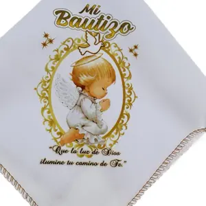 Baptism  12pcs Napkins - 10x10” Baptism Favor, 100% Polyester,  Servilletas de tela