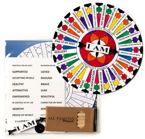 Body Image I AM Affirmation Inspiration Spinner Wheel | I Am Accepting Myself | DIY Coloring Craft for Kids & Adults