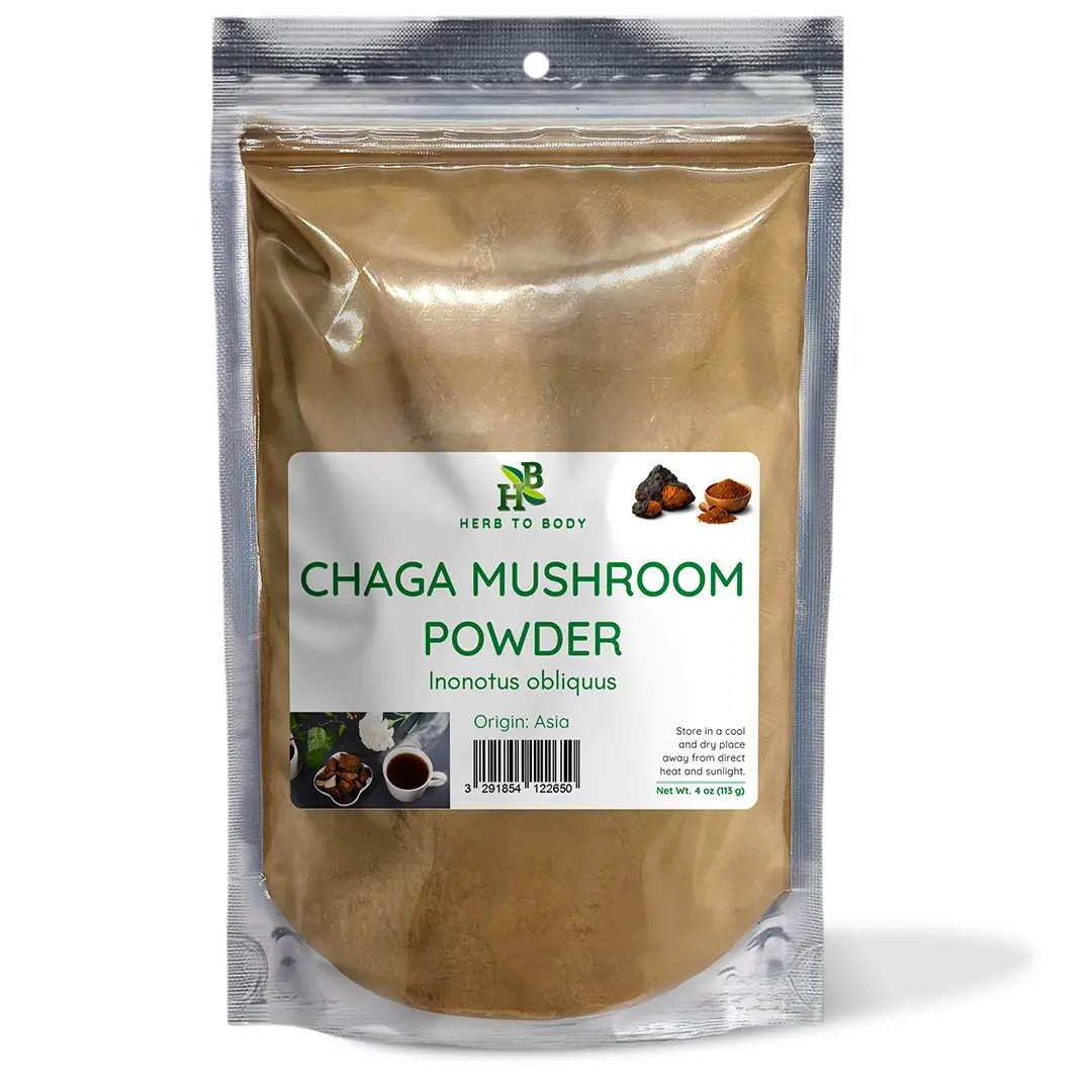 Chaga Mushroom Powder - 4 oz (113 G) | Clean & Simple Wellness Supplement | rb To Body