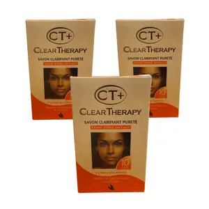 [3-PACK] CT+ CLEAR THERAPY CARROT PURIFYING SOAP 175g for face and body moisturizing and clarifying