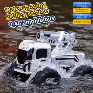 JJRC Amphibious Water Gun RC Car - 4WD Land & Water Remote Control Truck with Water Blaster, Multiplayer Battle Ready, Rechargeable All Terrain Vehicle Toy for Kids Ages 6+