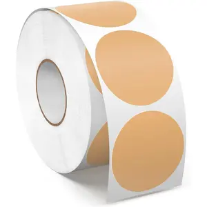 1.5 Inches Brown Circle Stickers Roll 1000 count, Self-Adhesive Vinyl Round Color Coding Labels Writable  for Business  School Office