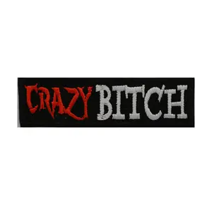 Crazy Bitch embroidered Biker patch