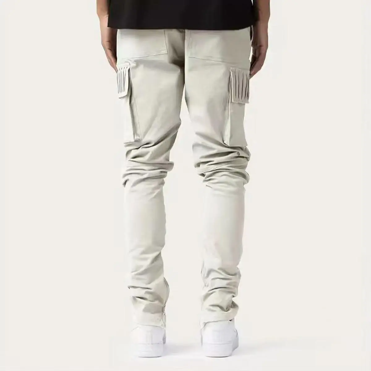 Men's Slim Fit Stacked Cargo Sweatpants - 2026 Streetwear Style, Multi-Flap Pockets, Ankle Zipper, Tapered Design, Laid-Back, Leg-Lengthening, Light, Effortless, Fashion Men's Pants for Daily Wear, Hiphop, Laid-Back Men's Pants
