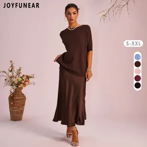 [US shipping]Joyfunear Ladies Knitted Sweater and Fishtail Skirt Suit Elegant Ladies Wear Party Dress