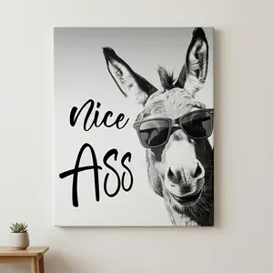 Farmhouse Vintage Donkey Wall Art for Home & Restaurant Decor Funny Cheese Heads Sign