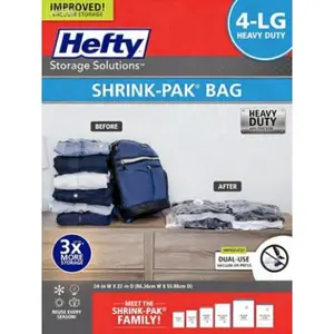 Large Vacuum Storage Bags for Clothes and Linens – Heavy Duty Space Saver Compression Sacks – Reusable Vacuum Seal for Travel and Home – 4 Extra Large 34 x 22 Inch Bags – Leak Proof Design