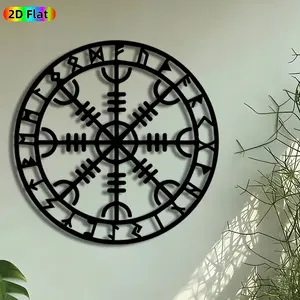 1pc Vegvisir Viking Compass Metal Wall Art, Norse Rune Statue Mural, Intricate Craftsmanship, Artistic Metalwork, Perfect for Norse Pagan Celebrations, Housewarming Decor, Perfect for Living Room Man Cave Studio Decor, Ideal Gift for Viking Enthusiasts.