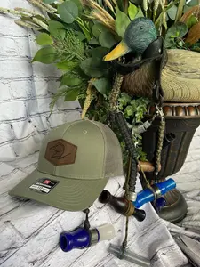 Richardson Sacred Salutation Leather Patch Hat - Unisex Style 112 with Laser Engraved Logo on Brown Patch for Adults