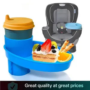 Car Seat Snack Tray, 360° Cup & Travel Tray for Car Seat, Booster, and Road Trip, Car Seat Attachment, Car Interior Accessories