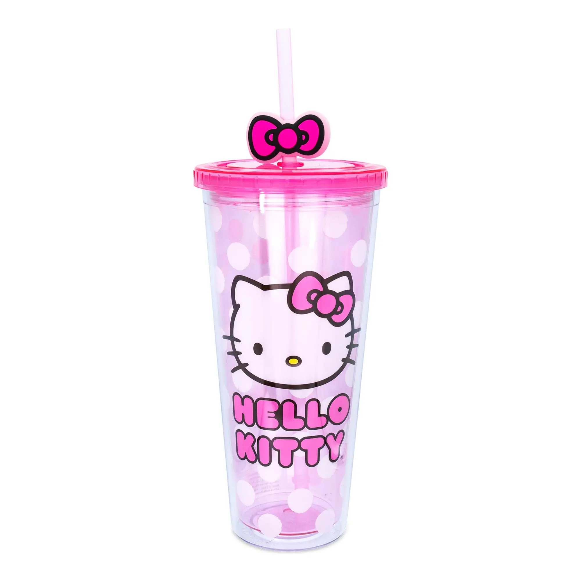 Sanrio Hello Kitty Face Carnival Cup With Lid and Topper Straw | Holds 24 Ounces