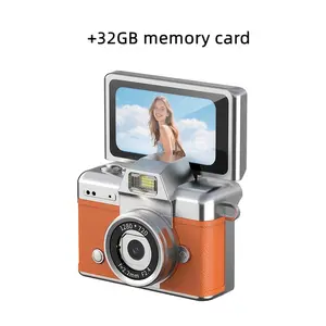 Thumb-Sized CCD Flip Camera: A Fashionable Accessory & Vlog with 180 °   Flip Screen, Two Specifications Available: 32G Memory Card And No Memory Card, Backlight Lamp, Captures Cinematic Vlogs Anytime Anywhere As a Versatile Necklace/Backpack Pendant